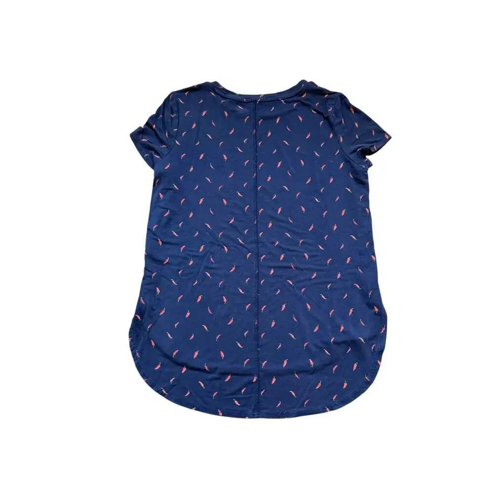 Girls M 8 Old Navy Red Hot Chili Peppers Blue Short Sleeve Hi Low Blouse Shirt